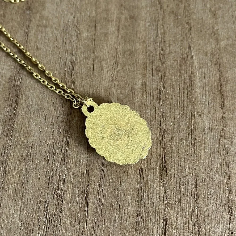 Our Lady Guadalupe Medal Gold Plated Pendant Chain Necklace Mexico Religious